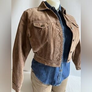 Washable Genuine Suede Leather Jacket Size P/S Petite Small Jean Jacket Styling